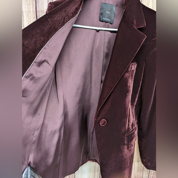 Mango velvet blazer size S open shoulder pads‎ - Picture 7 of 10
